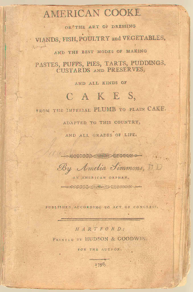 first edition cover American Cookery 1796