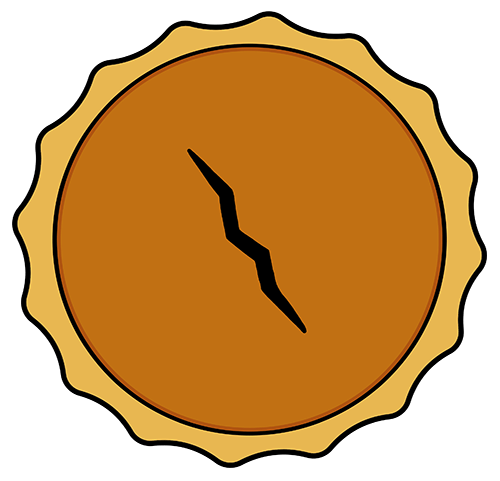 vector drawing of crack in pumpkin pie