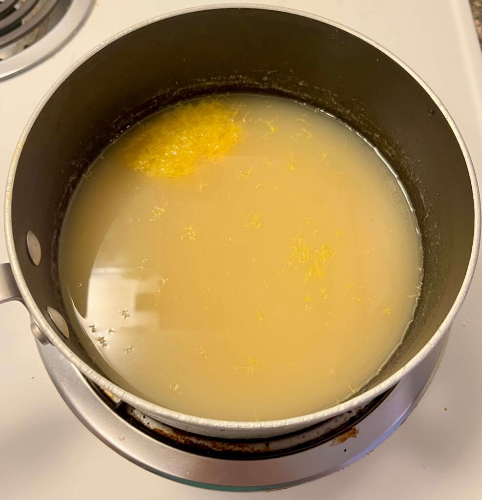 lemon juice and lemon zest