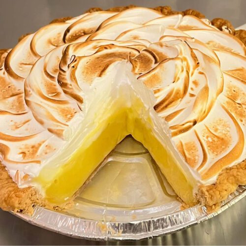 cross section of a lemon meringue pie