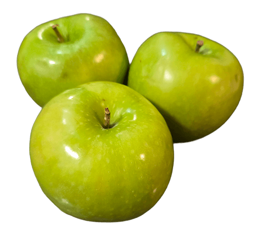 granny smith green apples with no background