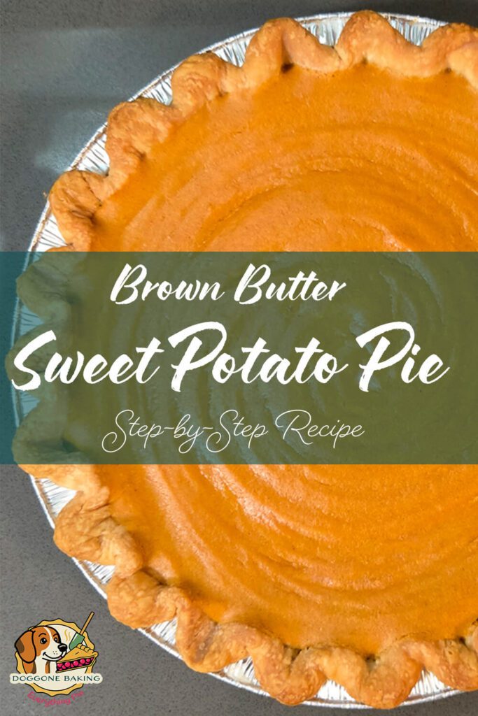 pinterest pin for brown butter sweet potato pie