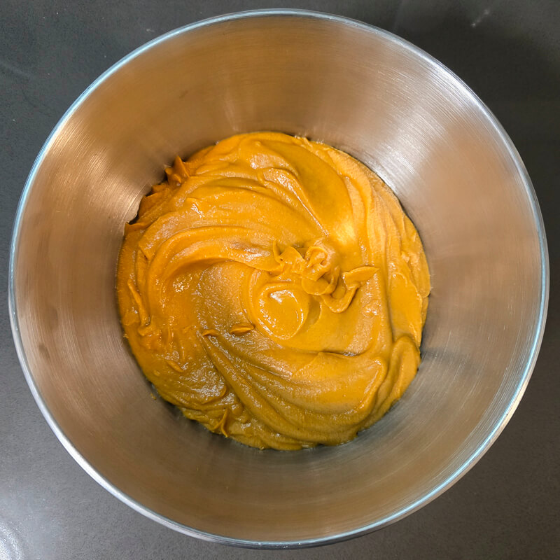process photo of mixing brown butter sweet potato pie filling