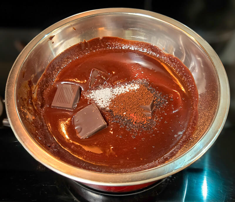 melting chocolate on a double boiler