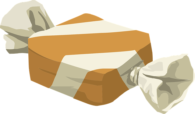 vector image of a butterscotch candy