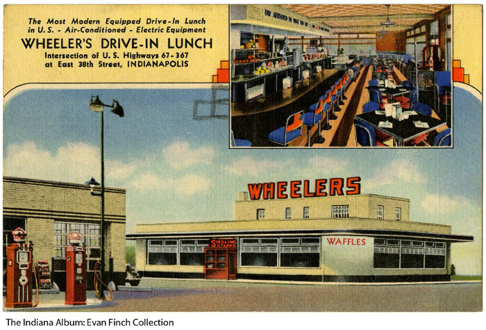 postcard of wheeler's drive in lunch