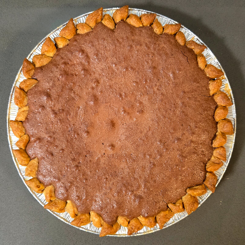 baked brownie pie uncut