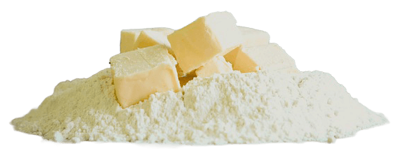 butter and flour no background