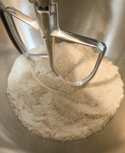 the dry ingredients for crumble mixed together