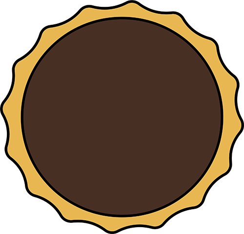 vector drawing of a pie crust with a chocolate filling