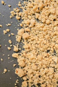 close up photo of crumble topping for pies