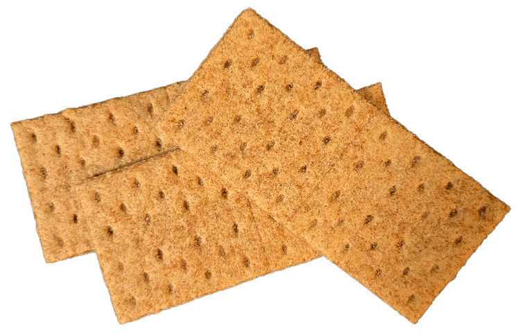 a photo of three graham crackers on a transparent background