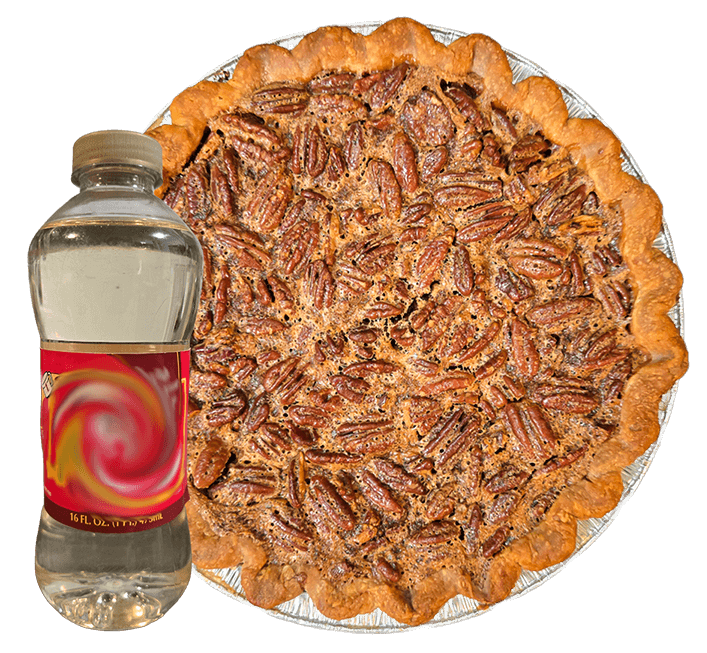 overhead photo of pecan pie with light corn syrup