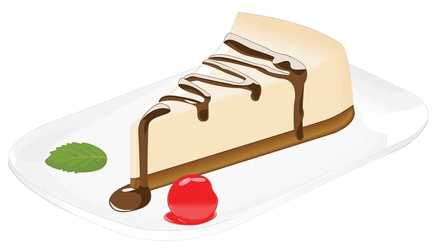 cartoon digital drawing of a slice of cheesecake