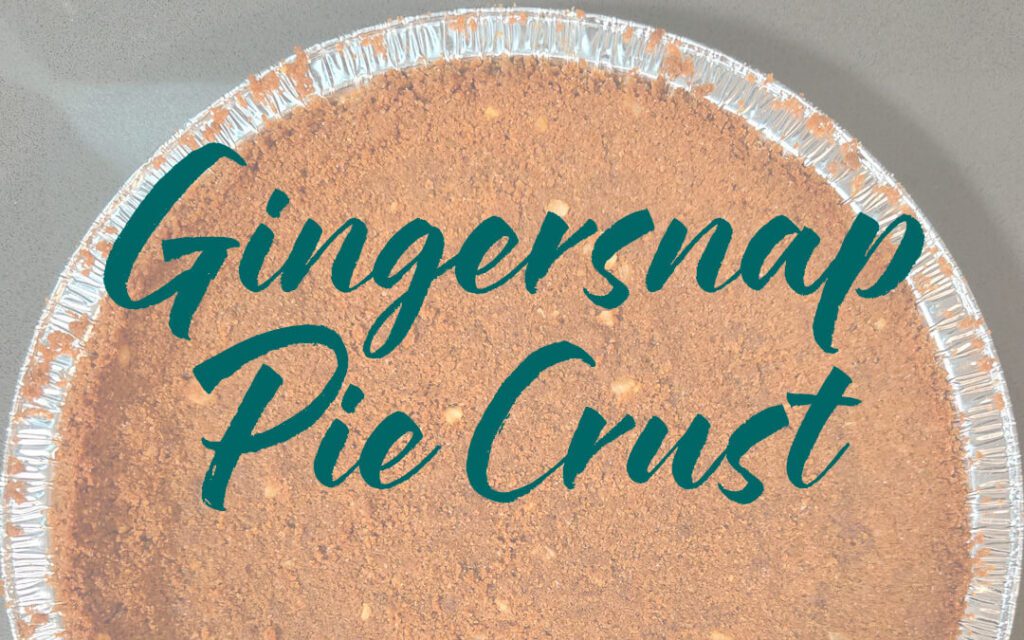 overhead photo of a spicy festive gingerbread pie crust with text overlay that reads "Gingerbread Pie Crust"