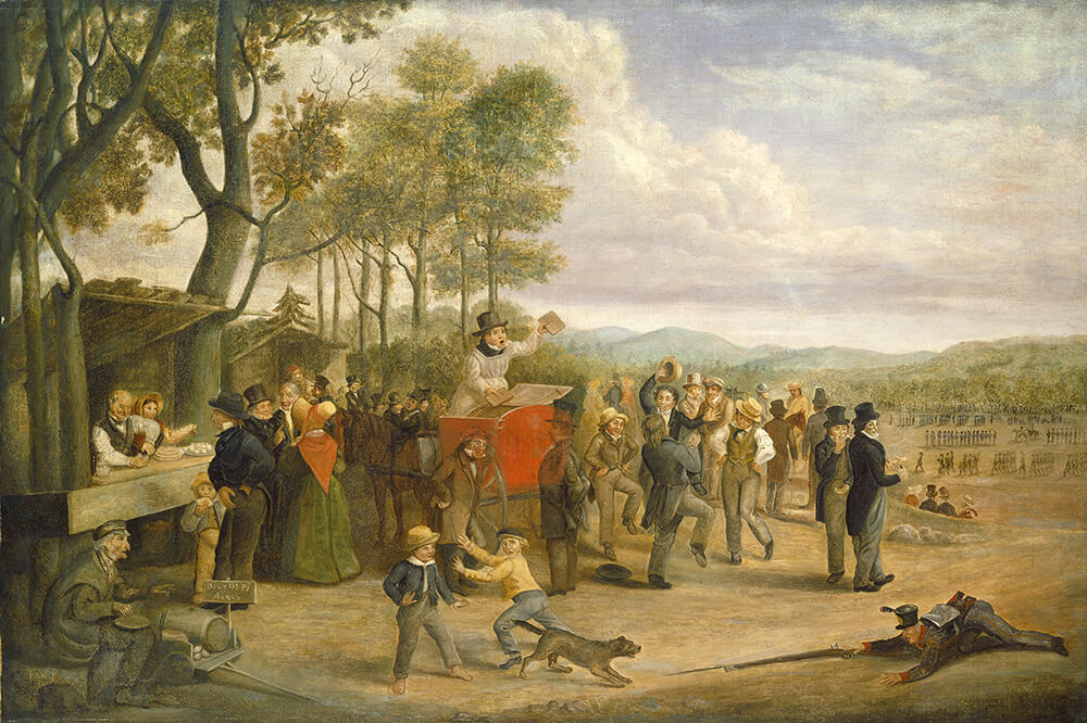 Painting "Muster Day" by Charles Henry Granger