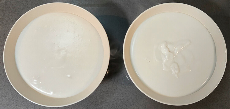 overhead photo of two bowls of haupia