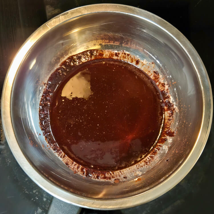 cocoa powder bloomed in melted butter