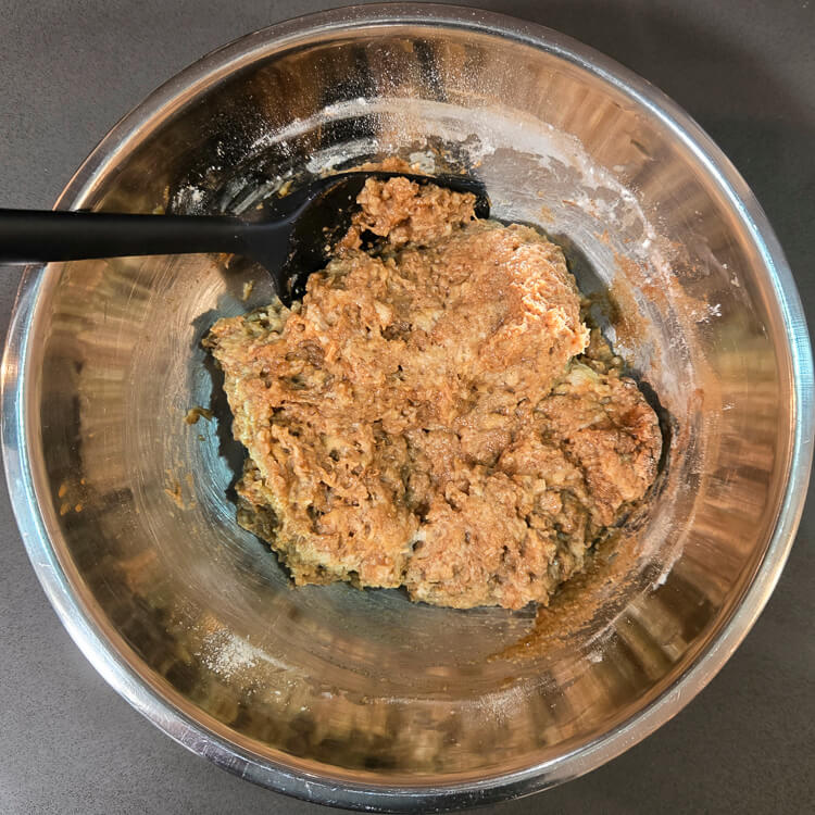 process photo of making chester cake filling (gur cake filling)