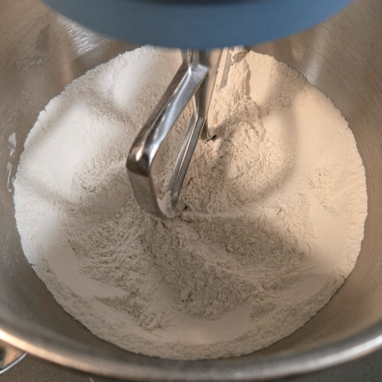 process photo of making pasta frolla (Italian shortcrust pastry)