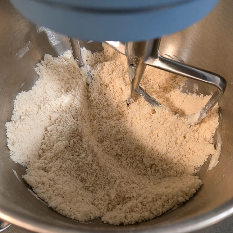 process photo of making pasta frolla (Italian shortcrust pastry)