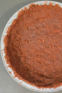 overhead photo of a biscoff pie crust