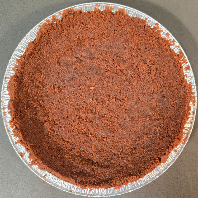 overhead photo of a Biscoff pie crust